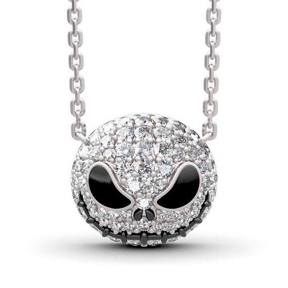Disney Jewelry - The Nightmare Before Christmas Jack Skeleton Sterling Silver Sapphire Necklace